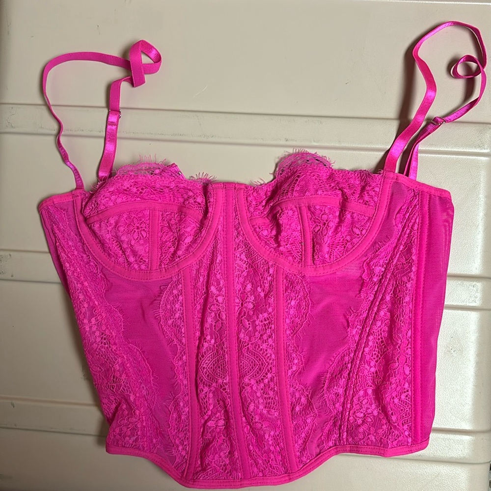 Tight pink corset